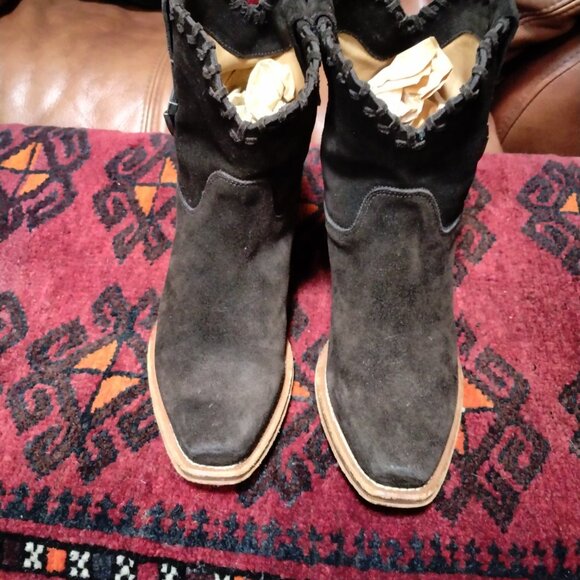 Ralph Lauren Brown Suede Cowboy Boots  Women's 7B - Picture 1 of 4